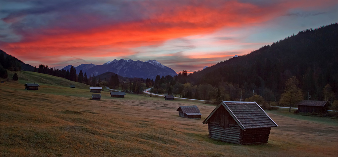 Sunrise above Karwendel Range, Bavaria Photo Research, October 2015