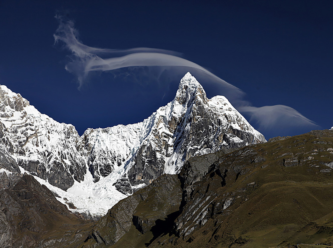 Veil of clouds above Jirishanca, called Peruvian Matterhorn, Peruvian Andes Photo Tour, June 2018